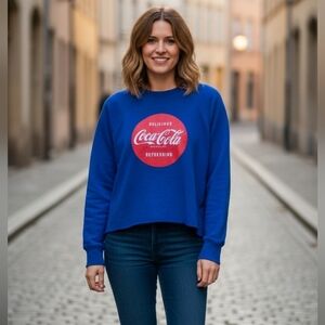Coca Cola Blue Cotton Women's Sweater Size S